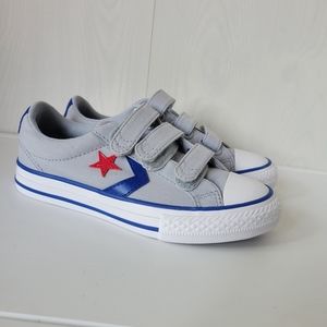 Converse all star preschool/junior size 13, color grey/blue